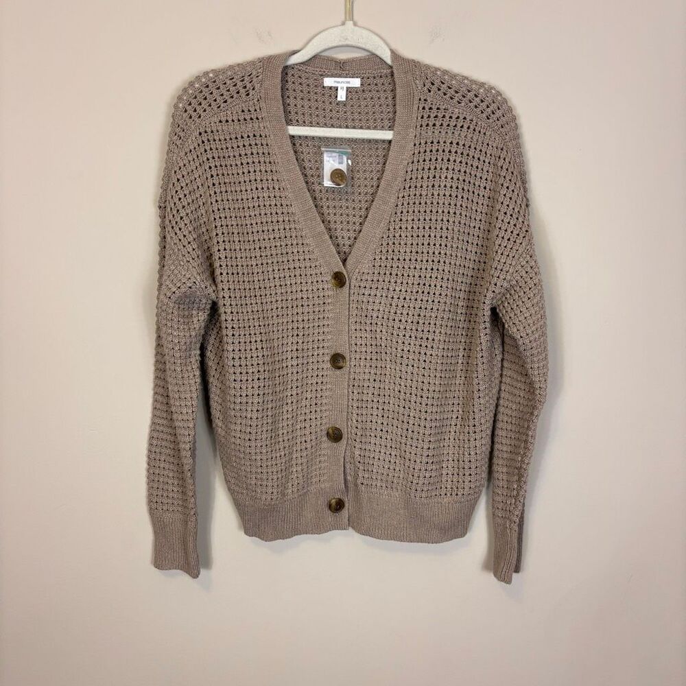 New‎ Maurice's Light Brown Open Knit V Neck Cardigan Sweater Large